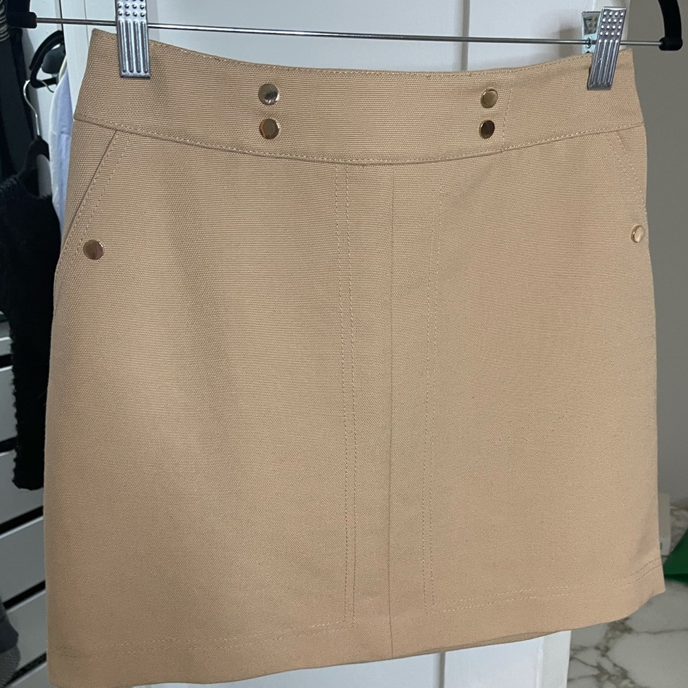 H&M high waist short skirt beige